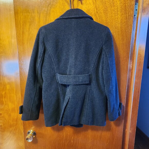 Women's Size 8 Lands' End Black Double Breasted Wool Cashmere Blend Pea Coat - Picture 10 of 10